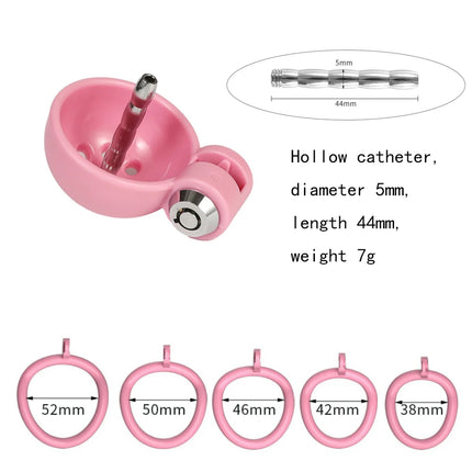 Male Chastity Cage Reusable Hollow Catheter with Concealed Lock Comfortable Cock Ring Device Invisible Wear Urethral Plug
