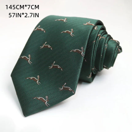 Green Deep Military Green Tie Floral Pattern Artistic Personality Student Uniform Tie Accessories Personality Trend Casual Daily