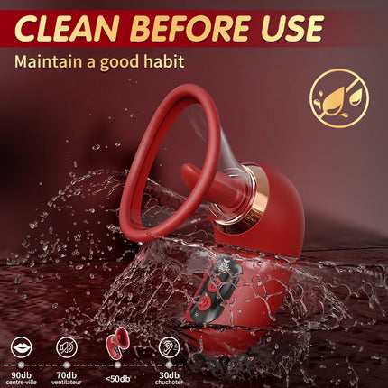 Vacuum Sucking Tongue Licking Vibrator for Women Clit Sucker Nipples Breast Massager Removable Cup Female Masturbation Sex Toy
