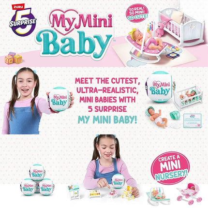 ZURU 5 SURPRISE My Mini Baby Series 1 Single Capsuleby Collectible Mystery Capsule Toy for Realistic Miniature Baby Playset and