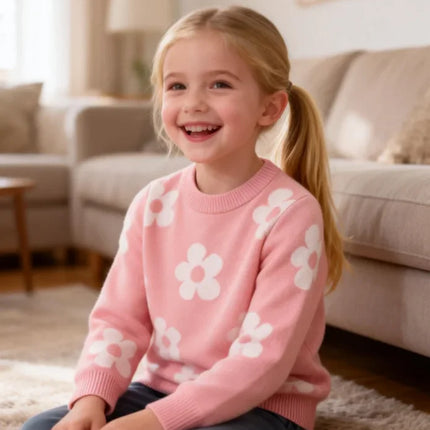 Spring and Autumn New Children's Clothing for Girls, Fashionable, Soft and Skin friendly, Warm Sweater for 1-10 Years Old
