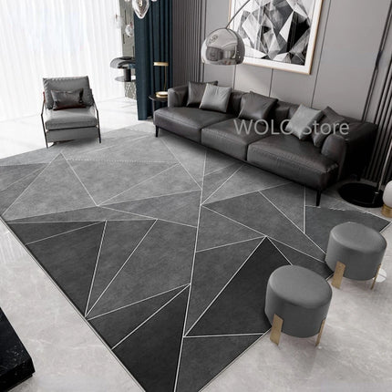 Nordic Marble Geometry Carpets for Living Room Light Luxury Large Area Home Decor Rugs Bedroom Non-slip Soft Floor Mats Washable