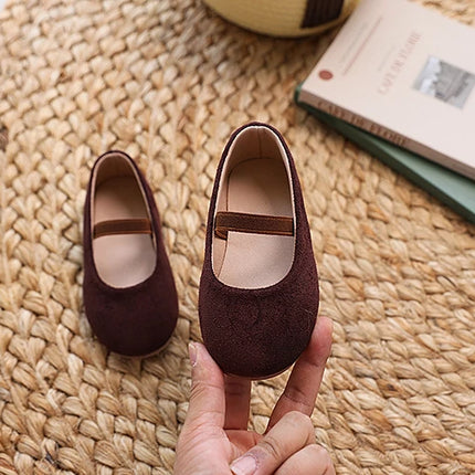 New Girl Dresses Casual Shoes Simple Fashion Children Leather Shoes Solid Color Spring Autumn Kids Princess Ballet Flat Shoes