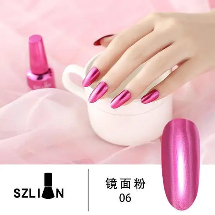 1PCS Metal Mirror Silver Baking Free Nail Polish Super Texture Gorgeous Durable Nail Polish Multicolor Bright Nail Polish Beauty