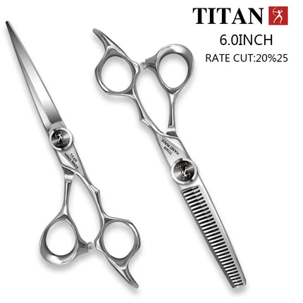 TITAN Professional Hairdresser Scissors Barber Scissors Hair Cutting Thinning Set of 5.5/6.0/6.5/7.0 Inch Japan 440C Steel
