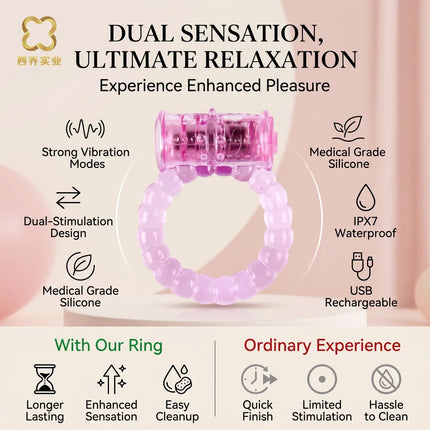 Lasting Cock Rings Vibrator Delay Premature Ejaculation Lock Fine Sex Toys Product For Men Dildo Extender Beads Adult Massage