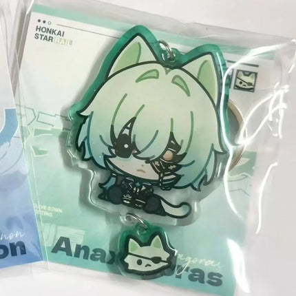 Honkai Star Rail Animals Ear Anime Keychain Phainon Acrylic Key Chains Anaxa Car Key Ring Women Bag Pendant Kawaii Ornament Gift