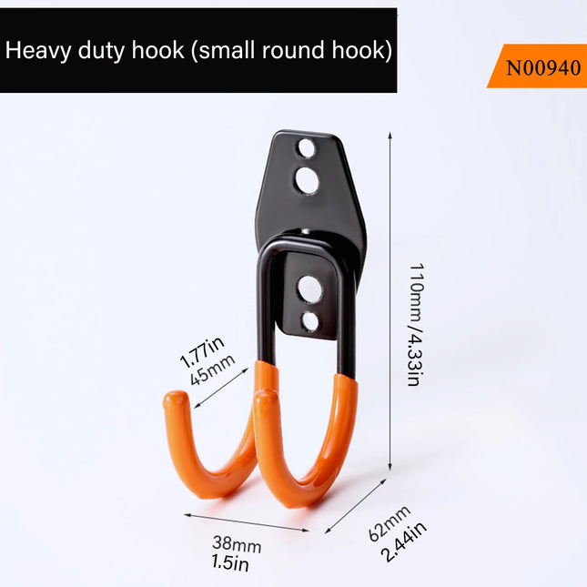 Garage Storage Utility Hooks，Garage Garden Tool Organizer,Steel Wall Garden Mount Hooks(Type O,Circular, wavy shape-Orange）