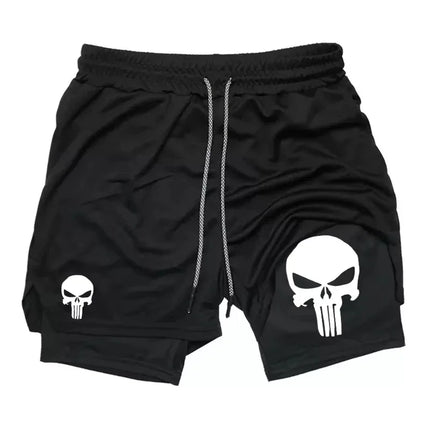Summer Men's 2-in-1 Sports Shorts with Phone Bag, Quick Drying Fitness Running Shorts