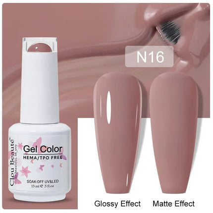 Clou Beaute 15ml Nail Gel Polish Vernis Semi Permanent UV LED Lamp Lakiery Hybrydowe Hema Free Red Nail Art Gel Lacquer Gel