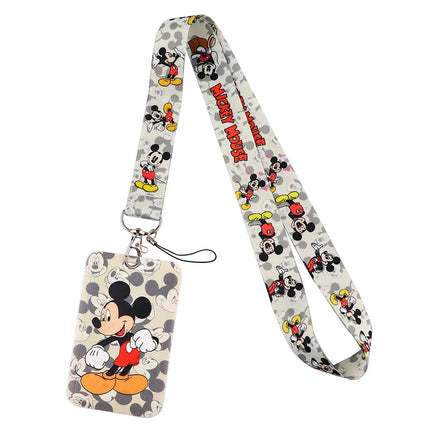 Mickey mouse Neck Keychain Necklace Webbings Ribbons Anime Cartoon Neck Strap Lanyard ID badge Holder Keychain Lanyards kids