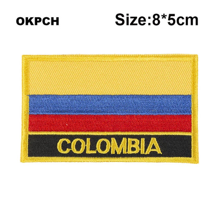 Dominican Rep. Flag Embroidery Patches Iron on Saw on Transfer patches Sewing Applications for Clothes in Home&Garden