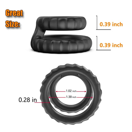 Reusable Silicone Penis Ring (Newest Design) - Delayed Ejaculation & Penis Enlargement, Men’s Dick Enlarger Sex Toy