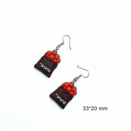 Cute Jewelry Bulk Wholesale Chocolate Strawberry Cake Popcorn Drink Coke Bottle Cap Miniature Food Resin Earrings for Women