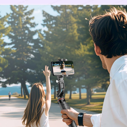 C22 AI Face Tracking Handheld Gimbal Stabiliser 360° Rotation Shoot Selfie Stick Tripod for Mobile Phone, 1/4'' Screw for Camera