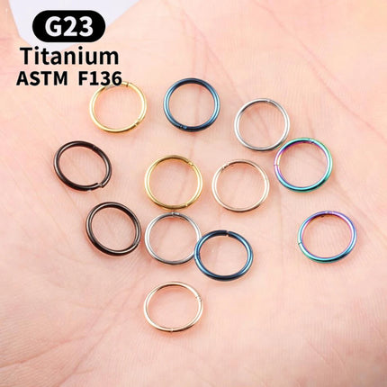 1/5Pcs Nose Rings G23 Titanium Lip Ring For Women And Men Piercing Jewelry Hoop Earrings Mixed Color Body Clips Hinged
