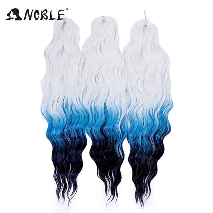 Noble Braiding Hair Extensions 24 Inch Synthetic Hair Water Wave Ombre Rainbow color Deep Wave Curl Twist Crochet Hair Extension