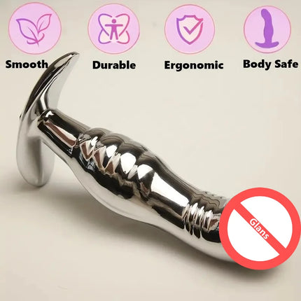 Metal Anal Plug Metal Dildo Butt Plug G-spot and P spot Stimulating Prostate Massager Adult Masturbation Anal Toys