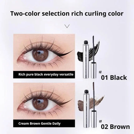 3D Curling Eyelash Mascara,Slim Brush Mascara, Waterproof Tube Mascara Lash-Lifting Long Lasting No Clumping Defined Lashes