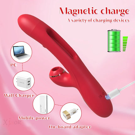 Female Rabbit Sucking Vibrator Women Clitoral Slapping Vibrator Clitoral Suction Cup Stimulator Powerful Sex Toy Adult Supplies