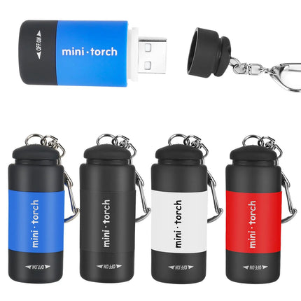 USB Rechargeable LED Multifunctional Strong Light Pocket Keychain Flashlight Waterproof Outdoor Hiking Camping Mini Flashlight