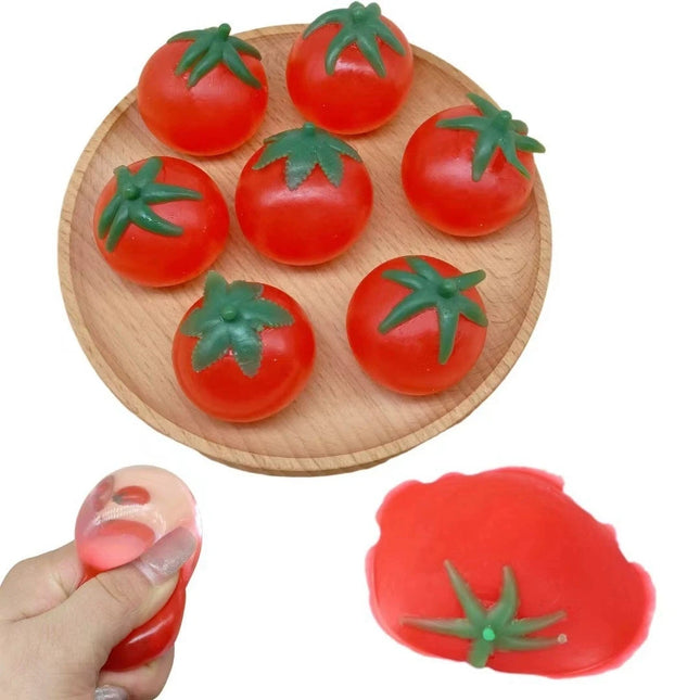 Soft Squishy Simulated Tomatoes Squeeze Toys Water Balloon Sensory Fidget Toys for Adults Water Fights On the Beach Squeeze Toys