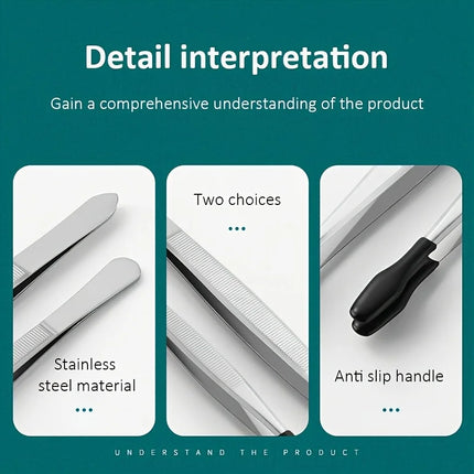 Stainless Steel Tweezers Stainless Steel Plastic-Coated Tweezers For Eyelash Extension Assistance Coin Clips Stamp Clips Tool