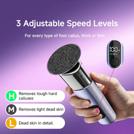 2-in-1 Electric Foot Grinder & Nail Grinder with 60 Sanding Discs Anti-Slip Striped Grip Aluminum Alloy Electric Callus Remover