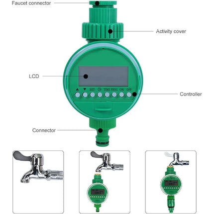 LCD Display Electronic Garden Watering Timer Automatic Irrigation Controller Intelligence Valve Watering Control Device