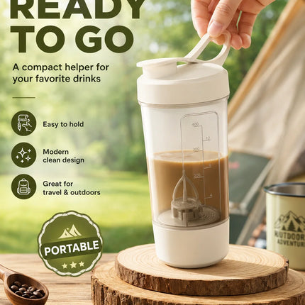 Portable Auto Stirring Cup, Transparent Measuring Electric Blender USB Charging for Milk Powder Smoothies