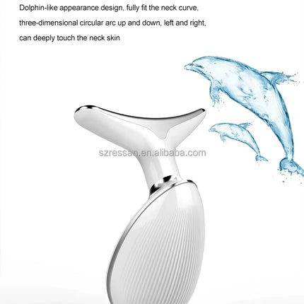 3 in 1 Microcurrent Neck Massager Facial Lift Tighten Face Contour and Smooth Lines Device 3 Color LED Light Beauty Instrument