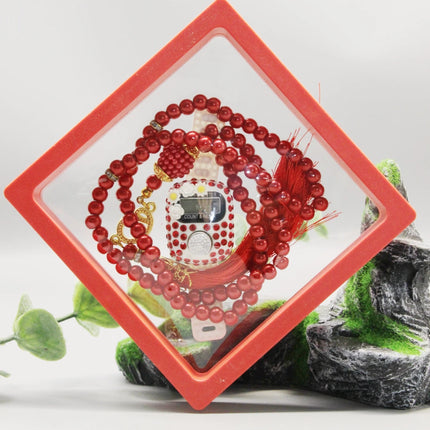 7 Colors Islamic Prayer Counter + 99 Beads Crystal Tasbih Set | Bow/Flower/Insect Random | Transparent Gift Box