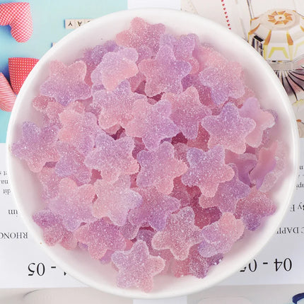 10pcs Slime Charms Soft Candy Resin Star Additives Supplies DIY Kit Filler Decor For Fluffy Clear Cloud Slime Clay 18mm