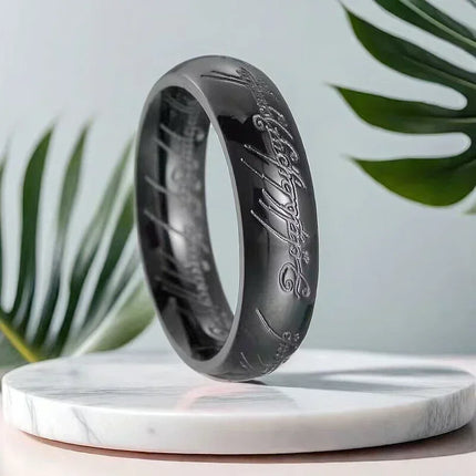 Language Carving Not Fade Rings for Unisex Fashion Minimalist Accessories Titanium Steel Jewelry