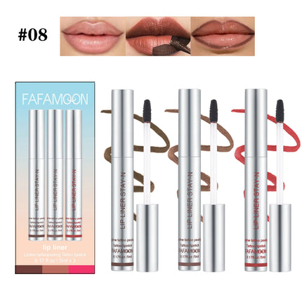 6-Color Lip Liner Pen   Peel-Off Lip Gloss   Waterproof Long-Lasting Matte Brown Peel-Off Lip Gloss Cosmetics