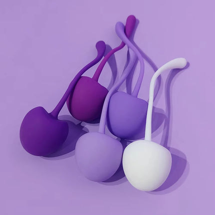 Silicone Cherry Ben Wa Weight Set of 5PCS Kegel Ball Vaginal Dumbbells Full Pussy Vagina Tighten Kegel Exercise Balls For Women