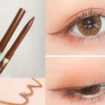 Waterproof Eyeliner Pen Brown Lying Silkworm Pen Soft Easy Wear Quick Dry Smooth Eye Liner Long Last Lower Eyelash Pen Makeup