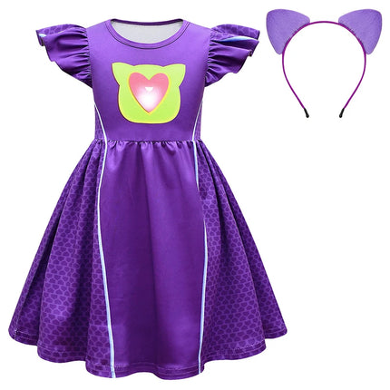 Children Dresses Cosplay SuperKitties Dress for Girls Super Kitties Costume Sparks Girls A-Line Dress Party Gift Ginny Clothing