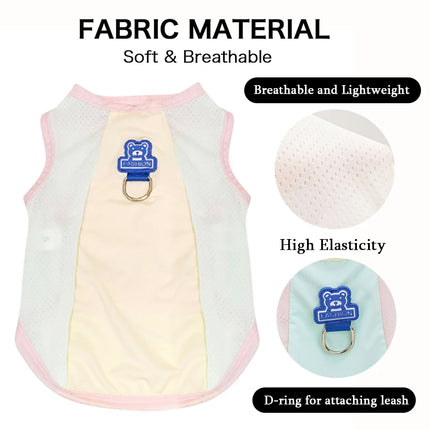 Cooling Dog Cat Vest Summer - Breathable Mesh UV Protection Sleeveless Shirt, Ice Silk Pet Cooling Jacket for Hot Weather