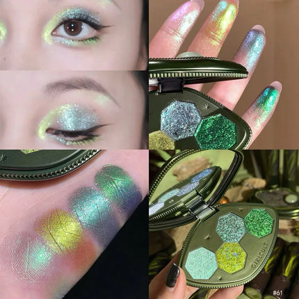 Girlcult Chameleon Eyeshadow Palette 4 Colors Waterproof Long Lasting Matte Shimmer Purple Smokey Highly Pigmented Makeup