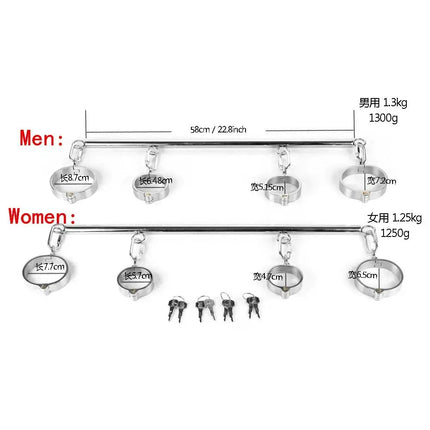 Metal Handcuffs Foot Shackles for Restraint Bdsm Gay Bondage Collar Sex Toys Set Erotic Adult Intimate Games Couple Accessories