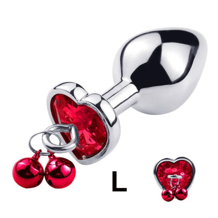 3 Size Metal Anal Plug Crystal and Bells Anus Dilator Sex Toys Bullet Stainless Steel Butt Plug Men Women Couples Adult Toys
