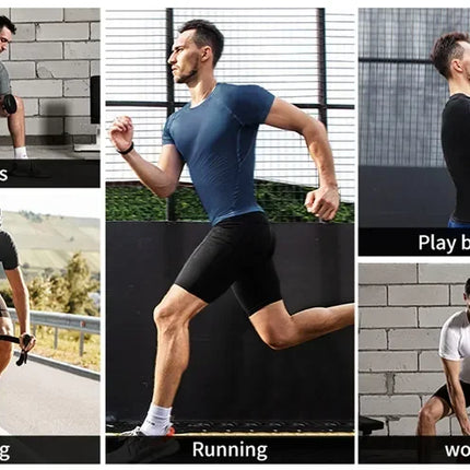 Men's Compression Shirts Summer Short Sleeves Tees T-shirt Gym Workout Fitness Running Tops Undershirts Baselayer Sportswear