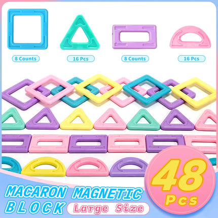 Big Size Macaron Designer Construction Set Model &Magnetic Building Blocks Educational Toys for Kids Birthday Gifts Random Color