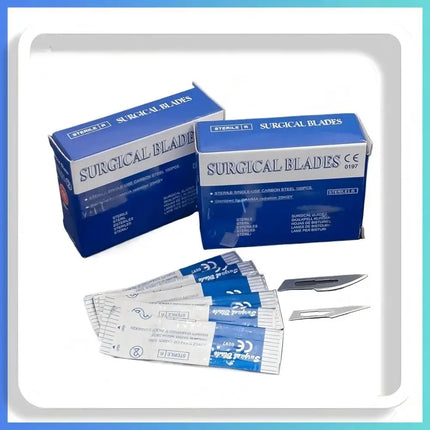 Sterile Surgical Scalpel Blades Individually Packaged, Carbon Steel 11 Extra Point & 23 Stainless Steel, Full Range of Sizes