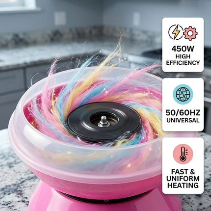 Compact 450W Cotton Candy Machine for Kids Home Use Electric Sugar Spinning Maker DIY Sweet Floss Tool 220V Separate Plug