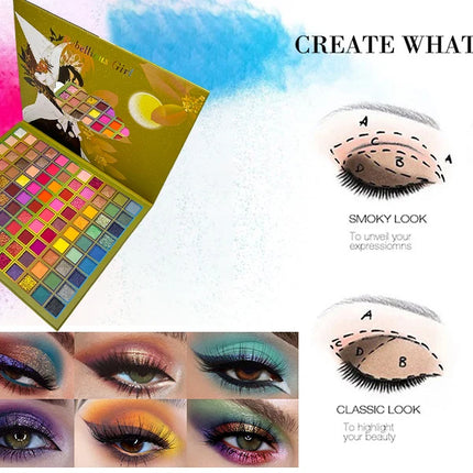 99 Color Rainbow Eye Makeup Plate Professional Matte Flash Plate Durable Eye Shadow Plate Suitable for Gifts to Women Cosmetics