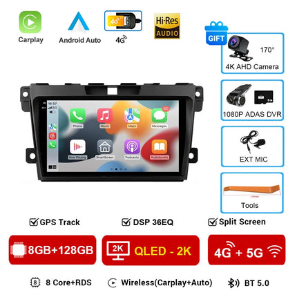 Android 16 DSP Car GPS Navigation Radio Multimedia Player For MAZDA CX-7 CX7 CX 7 2007 2008 2009 2010 - 2014 BT 5G WIFI