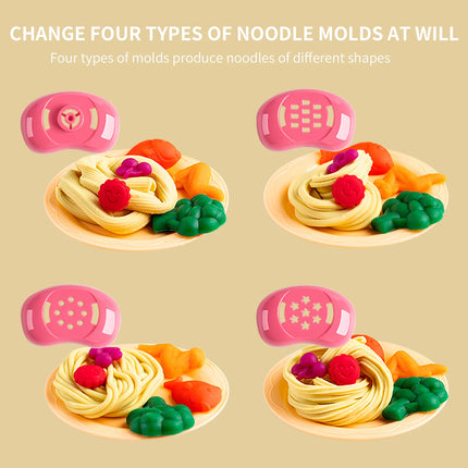 Cartoon Cute Pig Noodle Machine Clay Set Game Noodle Machine Multiple Molds Knife Fork Clay Set Toys "