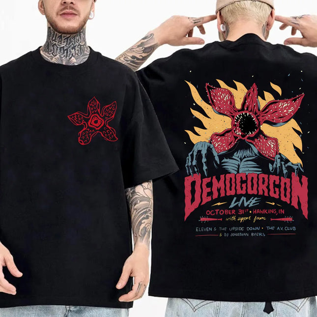 Eddie Munson The Demogorgon T-Shirt Men Women Cannibal Flower Monster Print Fashion High Street High Quality Cotton T-shirts